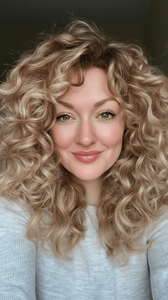 Butterfly Cut with Voluminous Curls