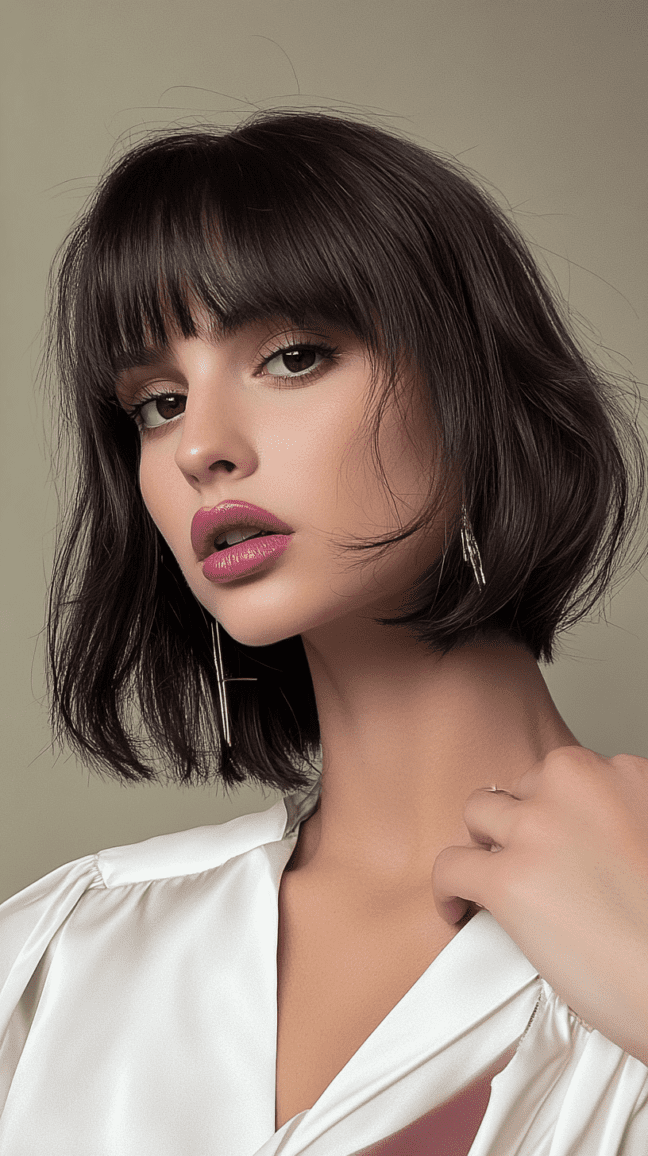 Butterfly Bob with Bangs
