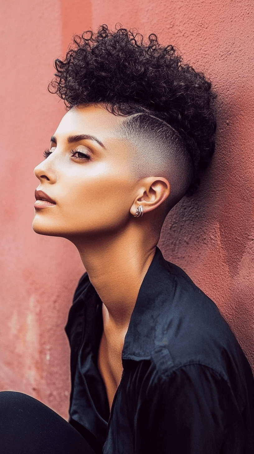 Curly Mohawk Fade