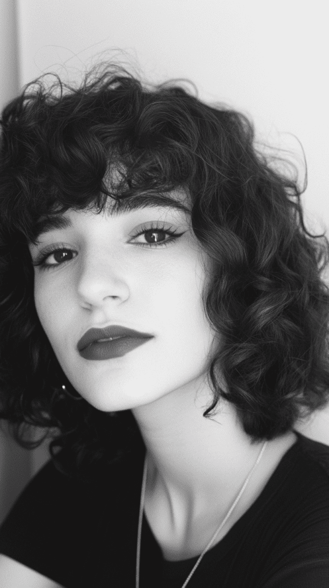 Bold Curly Bangs
