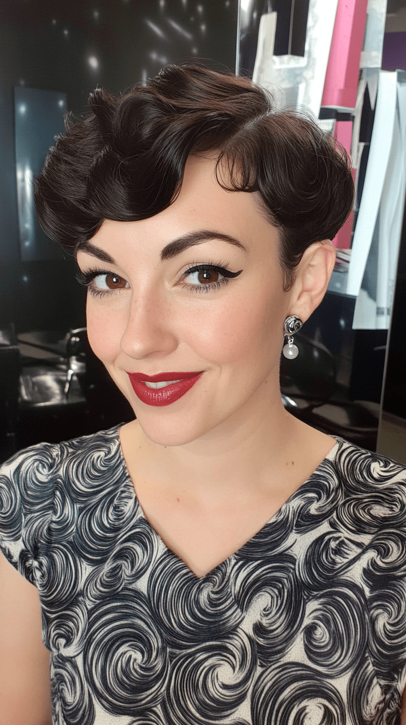 Finger Wave Curly Pixie