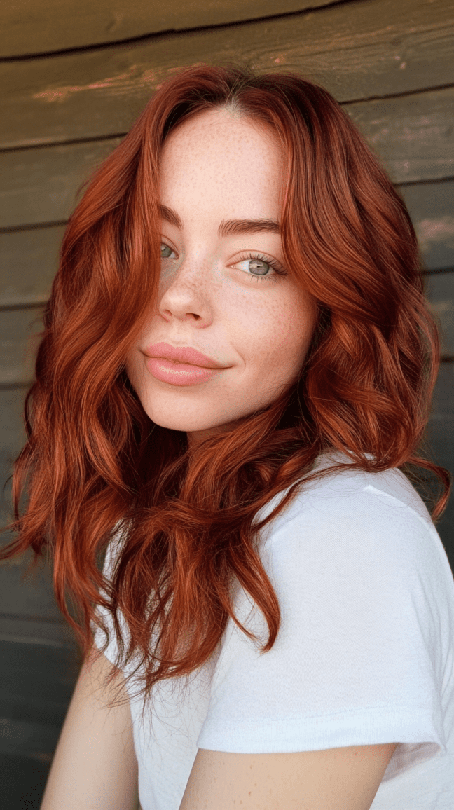 Wispy bangs with honey lob haircut