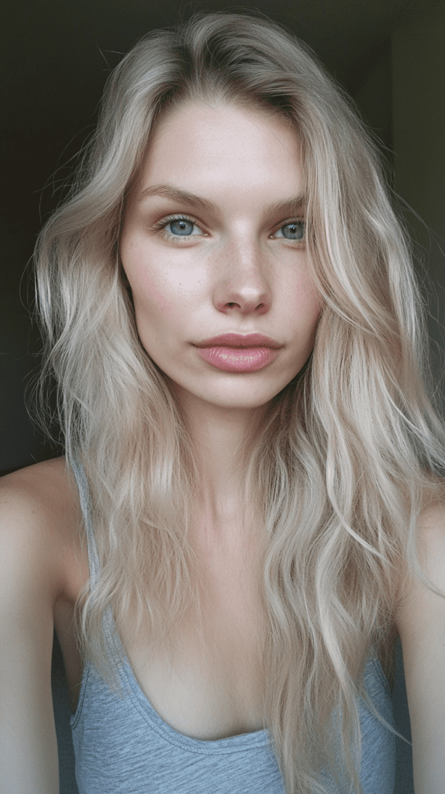 Soft ash blonde waves