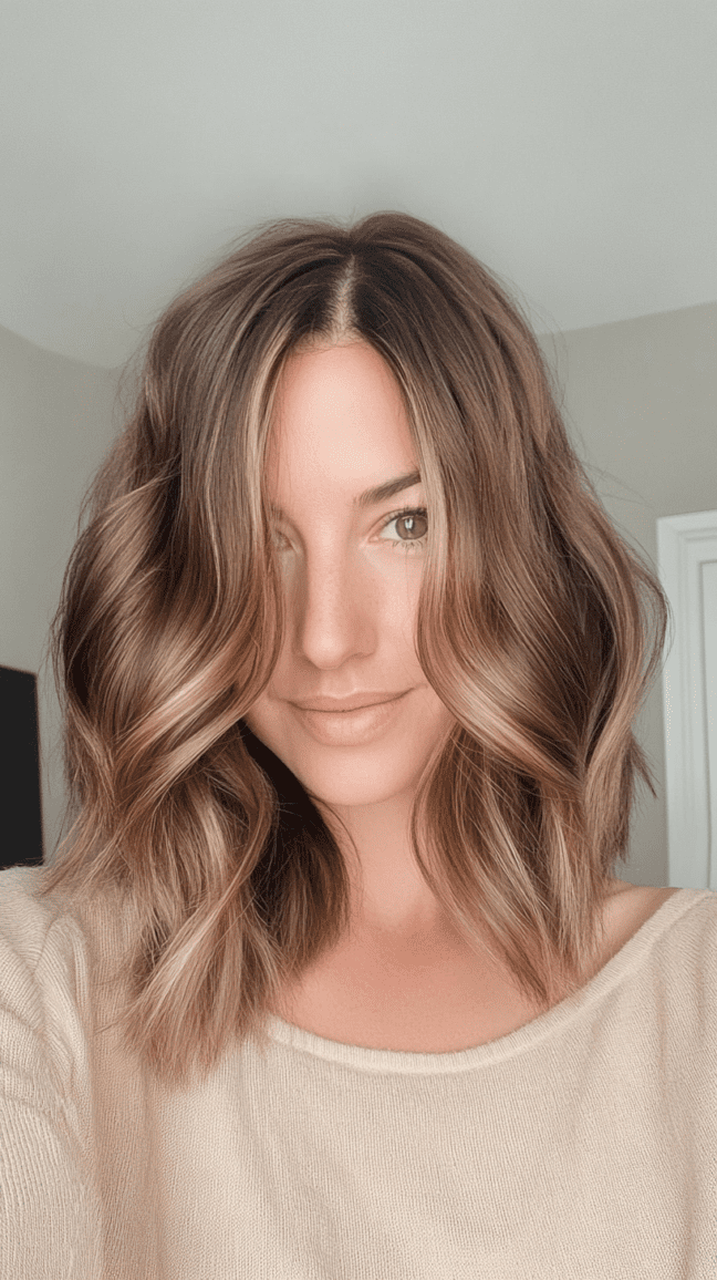 Milk Tea Balayage Lob
