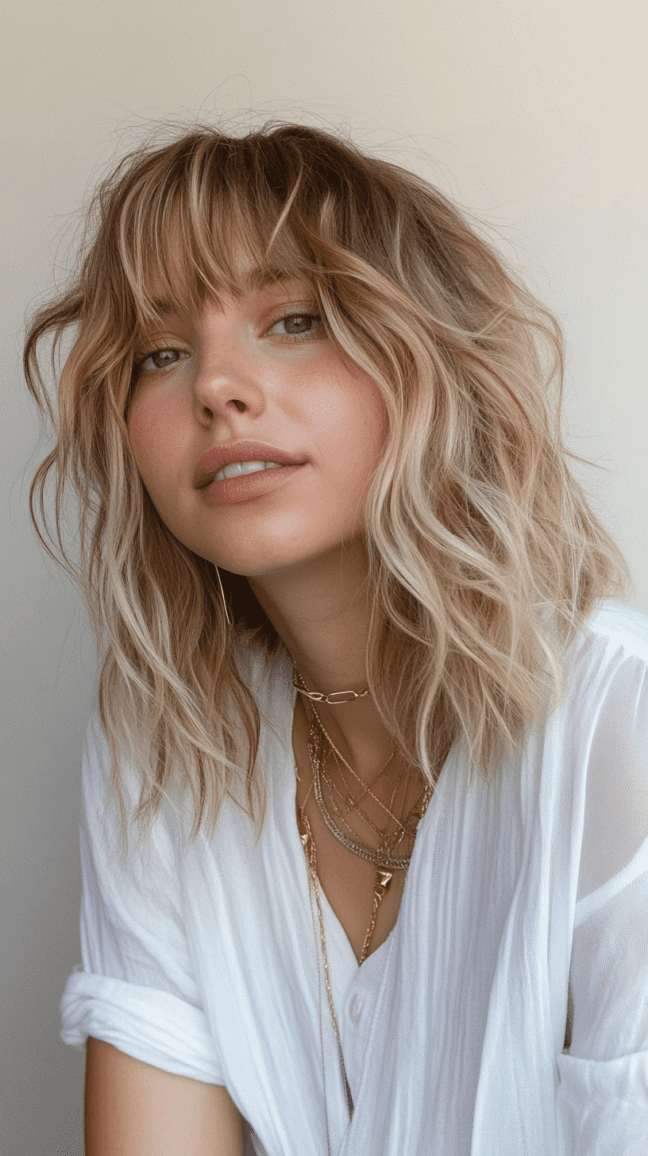Air Bangs + Soft Curtain Layers