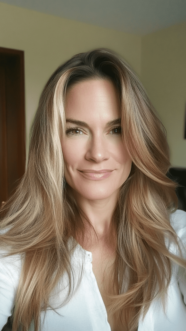 Long Layers with Face-Framing Highlights