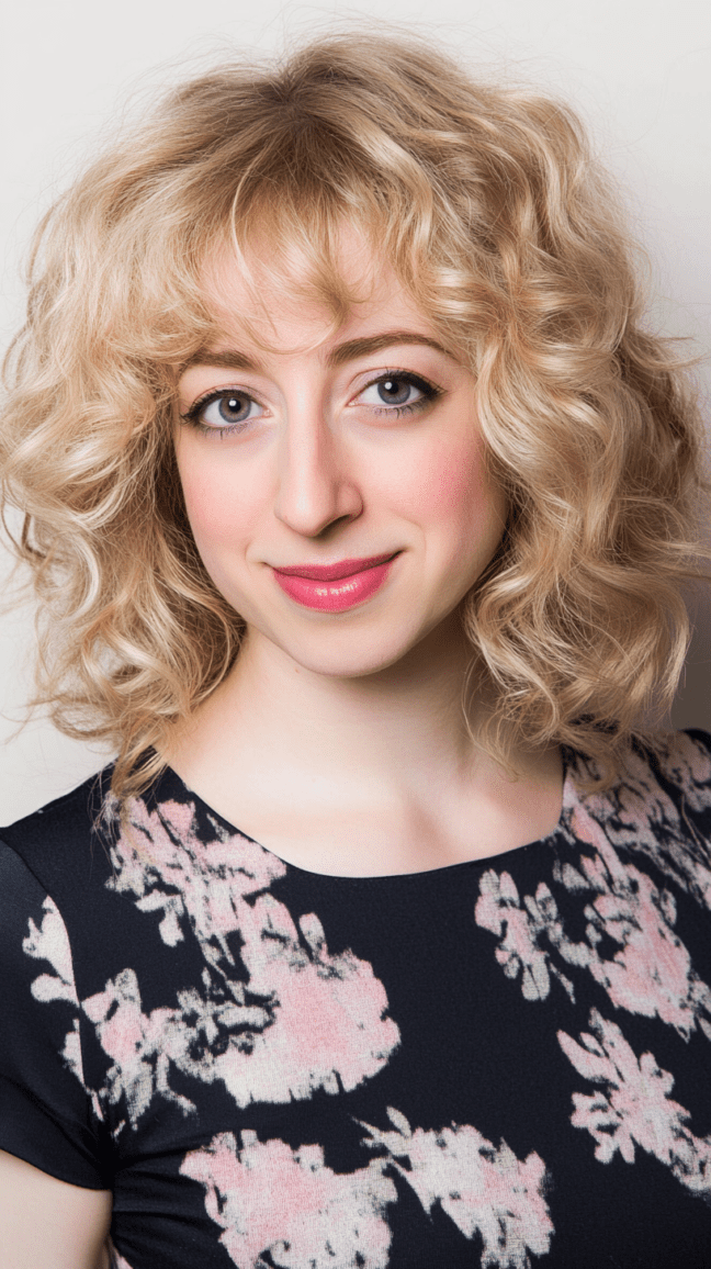 Permed Shoulder-Length Curls