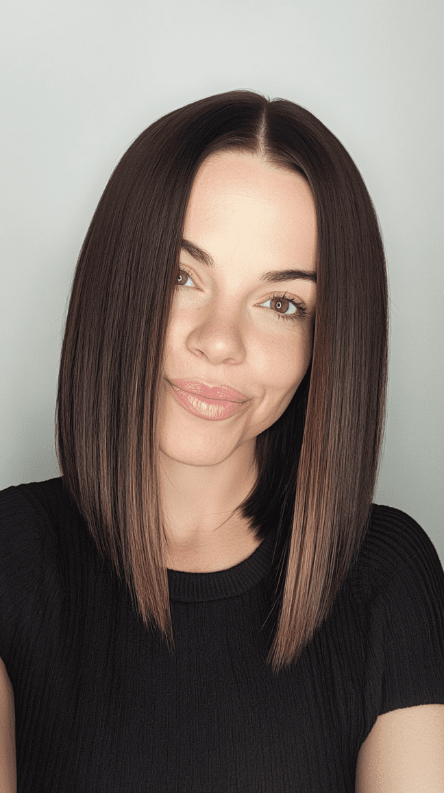 Straight Shoulder-Length with Center Part